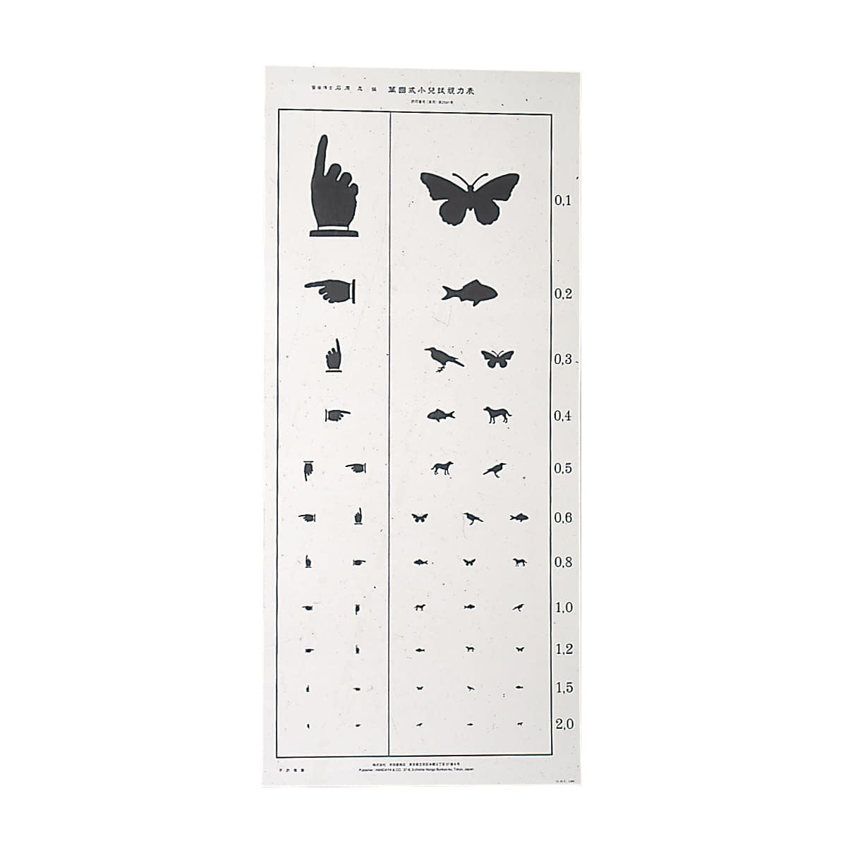 ラミネート視力表(ランドルト5m) 19-2345-01 タカメディカルサービス