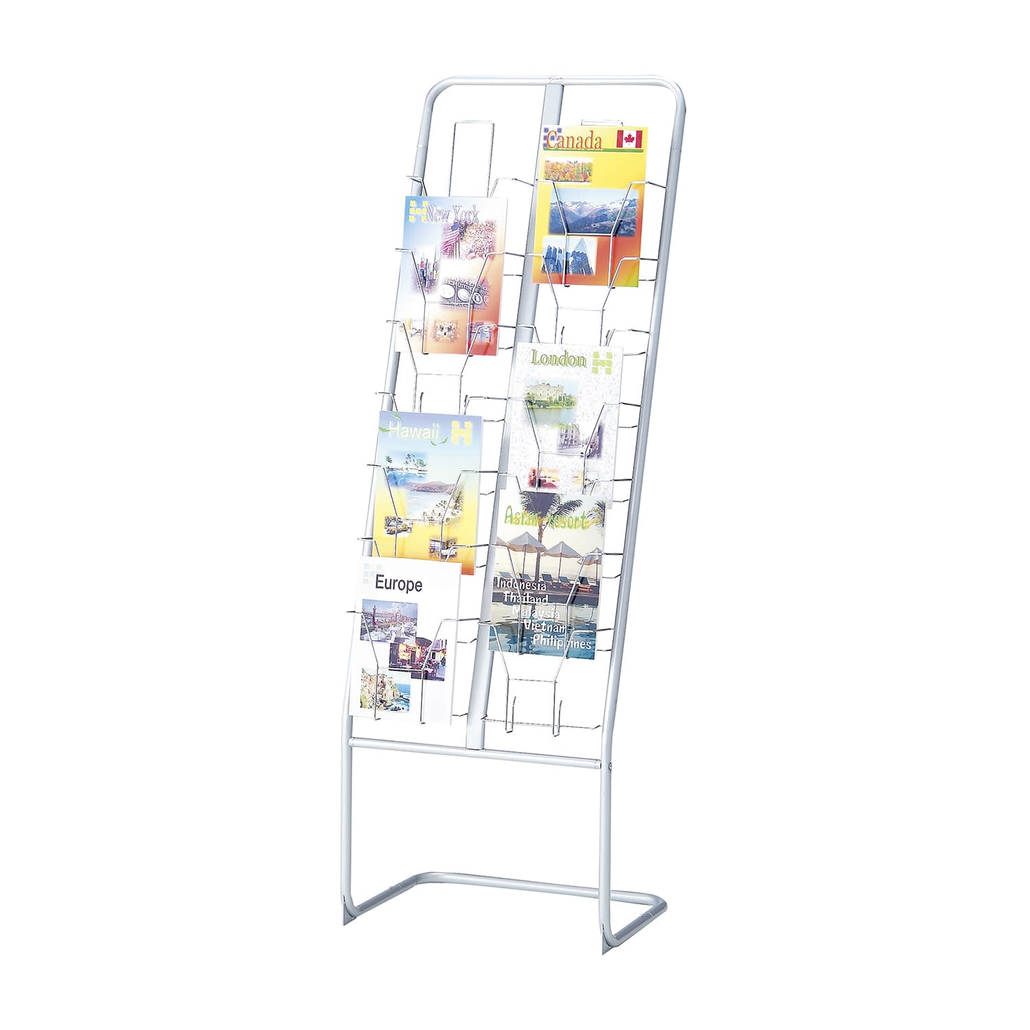 パンフレットスタンド A4・2列・7段 19-4745-01 林製作所 YS-66(W541)