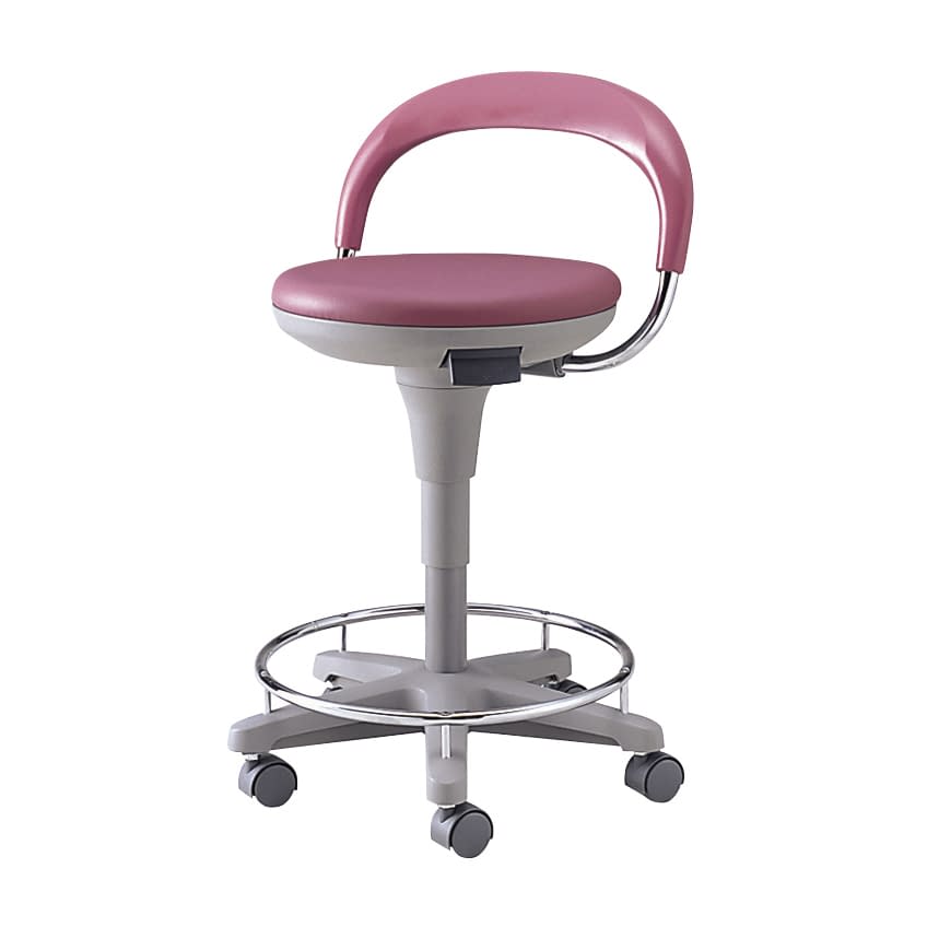 マツヨシ ナースチェア 背付・リング付 椅子 21-6000-0001 ワイン MATSUYOSHI MY-N3200