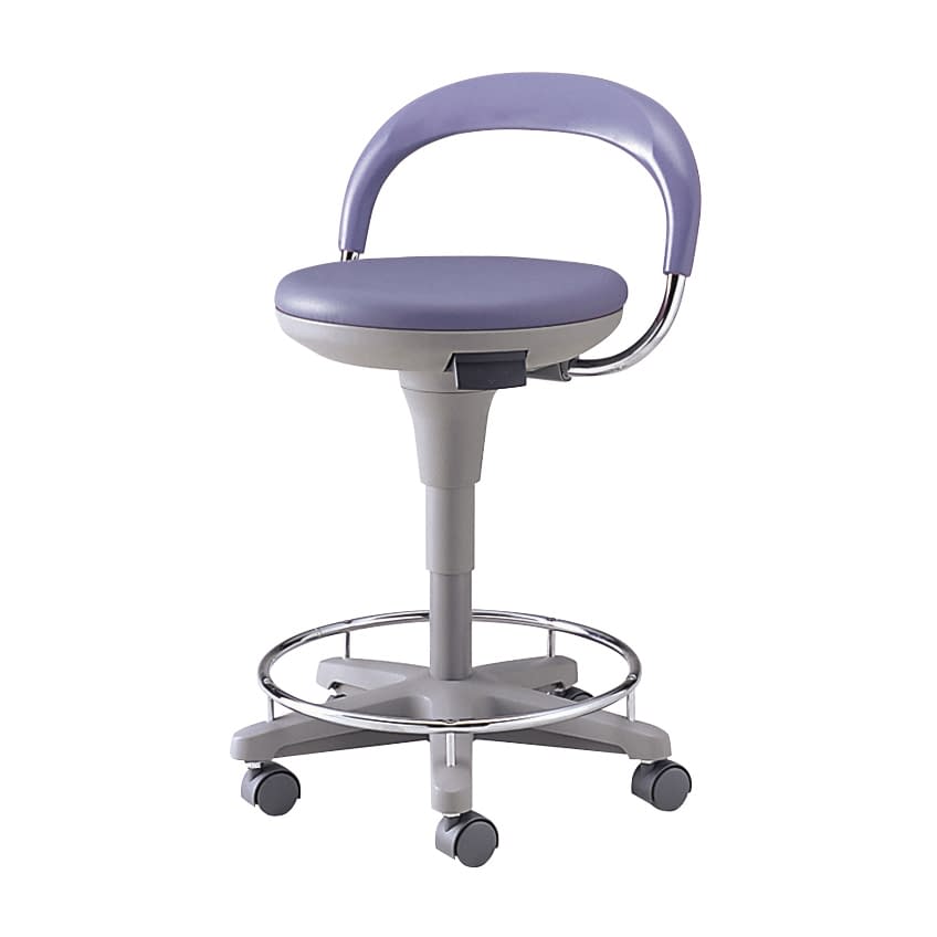 マツヨシ ナースチェア 背付・リング付 椅子 21-6000-0002 ブルー MATSUYOSHI MY-N3200