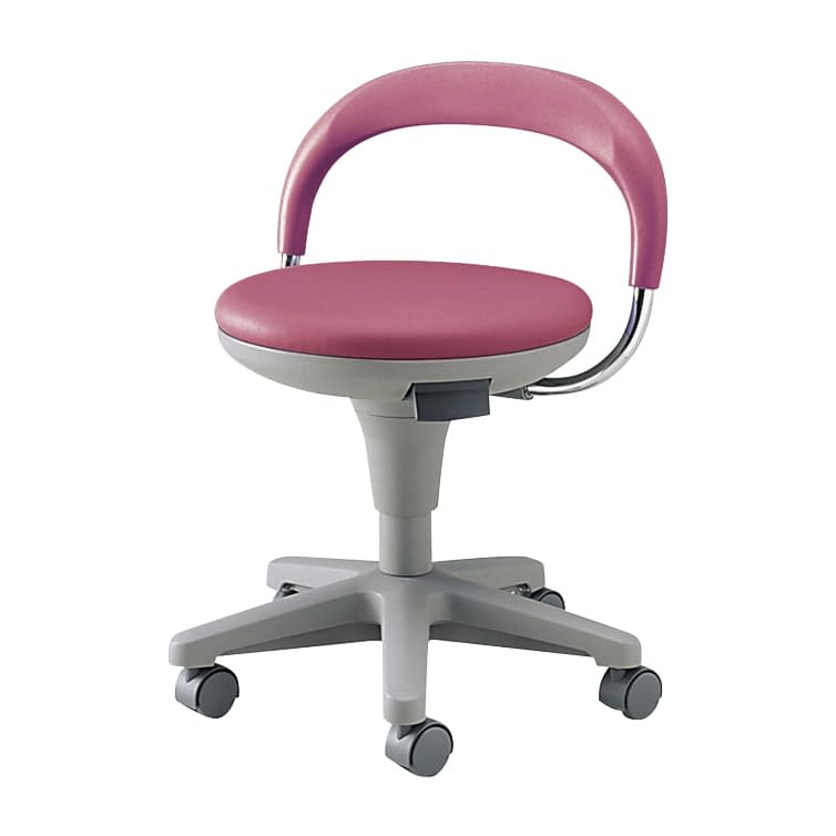 マツヨシ ナースチェア 背付 椅子 21-6005-0001 ワイン MATSUYOSHI MY-N3205