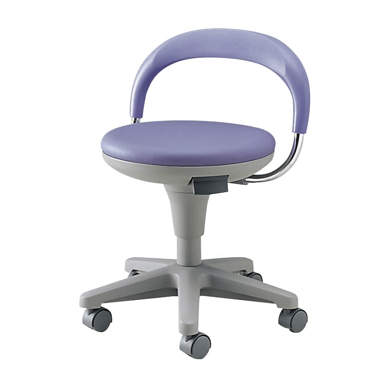 マツヨシ ナースチェア 背付 椅子 21-6005-0002 ブルー MATSUYOSHI MY-N3205