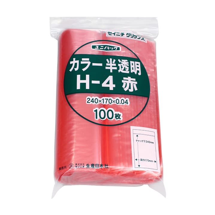 (19-7360-07)ユニパックカラー半透明 H-4(100ﾏｲｲﾘ) ﾕﾆﾊﾟｯｸｶﾗｰﾊﾝﾄｳﾒｲ 緑【1袋単位】【2019年カタログ商品】