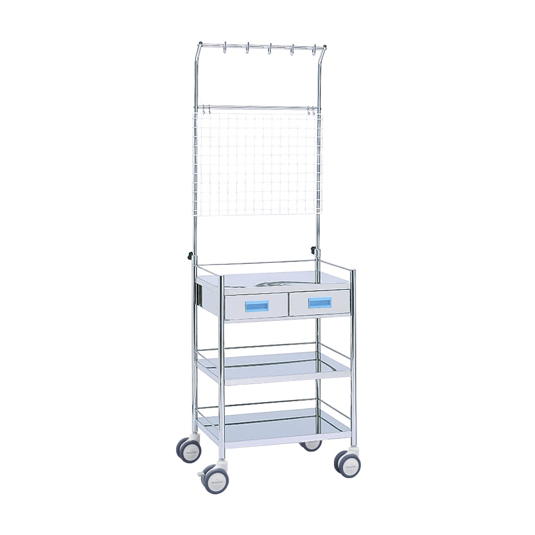 マツヨシ カラー点滴処置台引出付三段 作業台(混注用) 20-3525-00 MATSUYOSHI MY-1071B(ブルー)