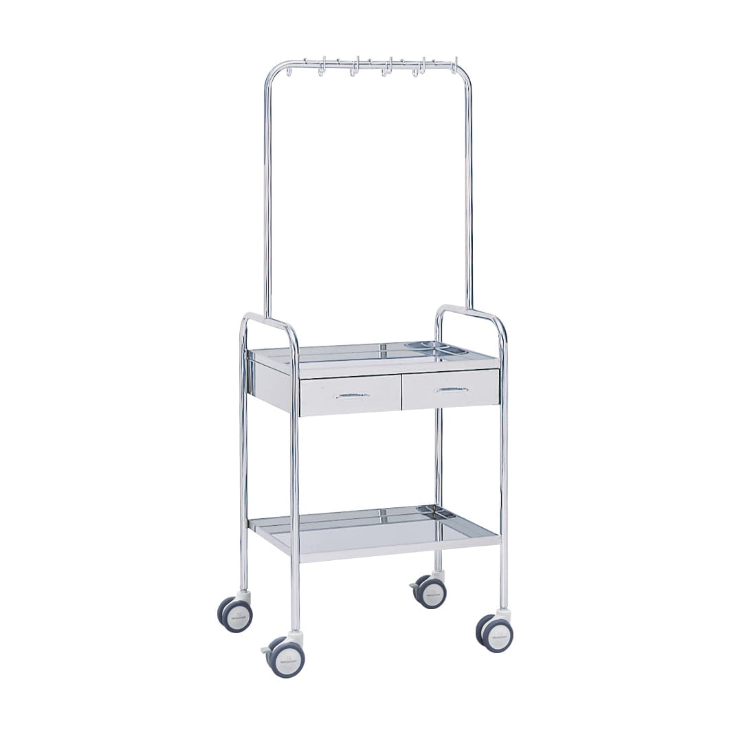 マツヨシ コンパクト点滴処置台 二段 作業台(混注用) 20-3540-00 MATSUYOSHI MY-1069