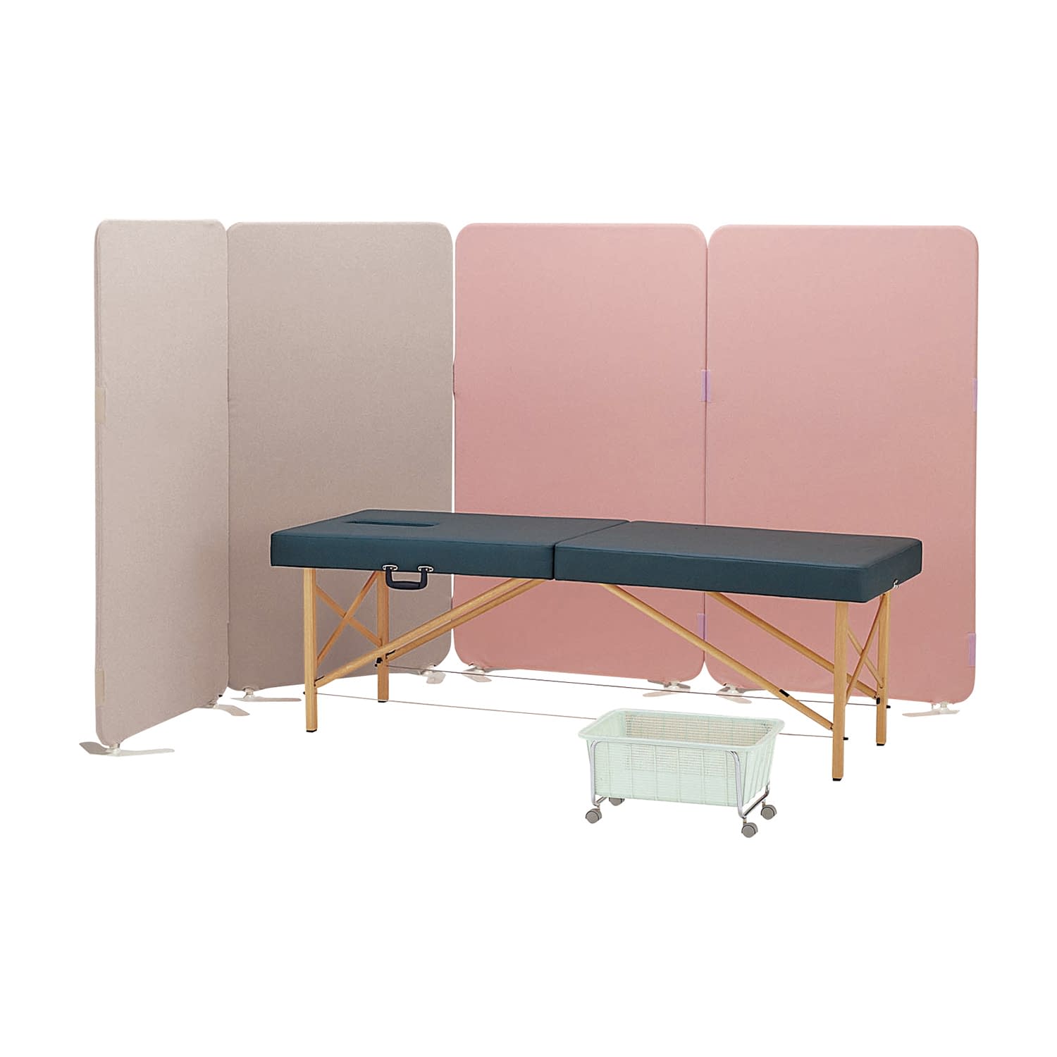 マツヨシ クロススクリーン(安定脚) 衝立 20-3842-0003 ピンク MATSUYOSHI MY-N3560(900X1550MM)