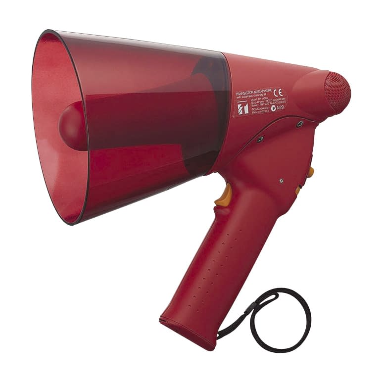 ハンド型メガフォン(赤) 01-6146-00 ティーオーエー ER-1106S(サイレンツキ)