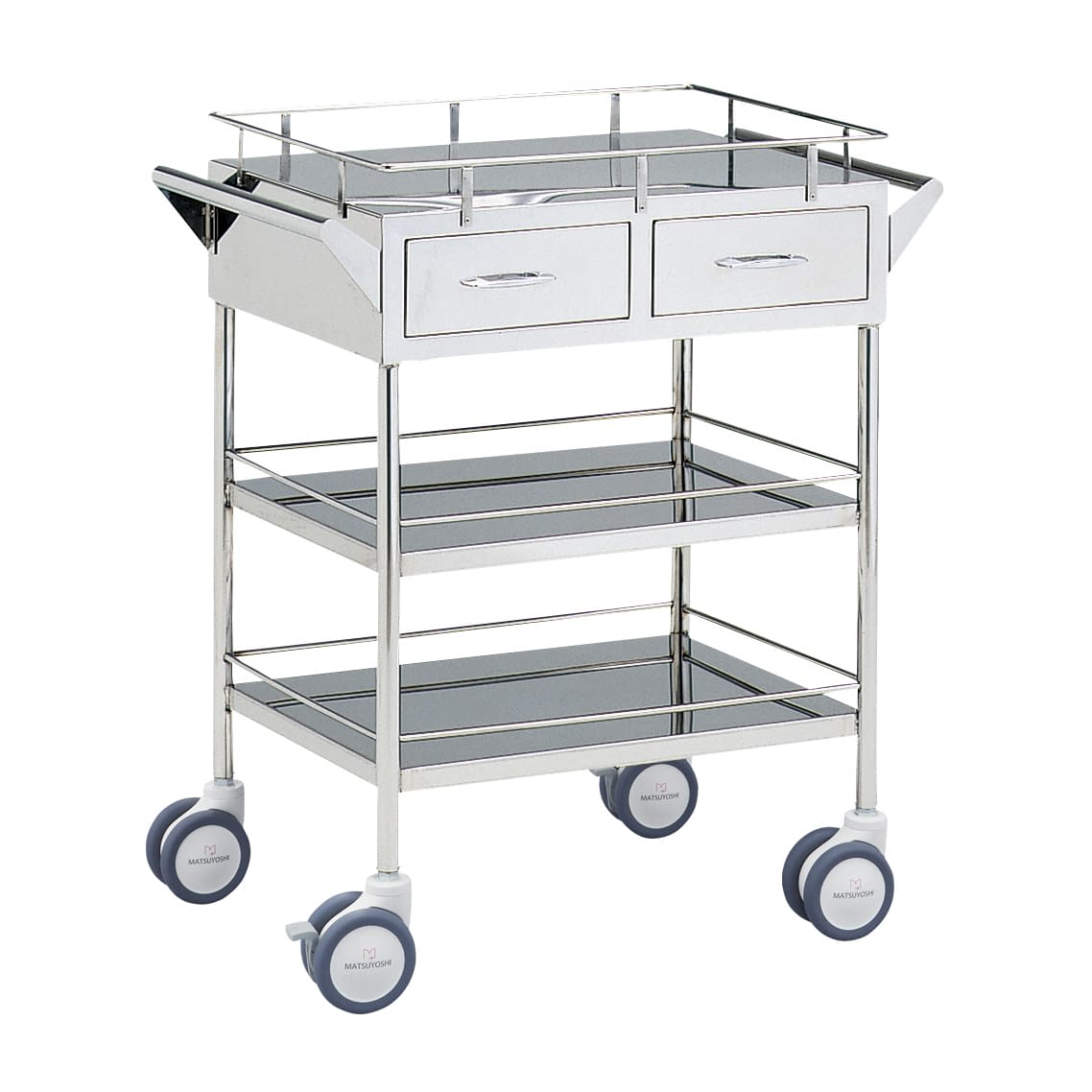 マツヨシ回診車 引出付 三段(静音) カート(回診車) 01-2325-03 MATSUYOSHI MY-1506S(750X450X800