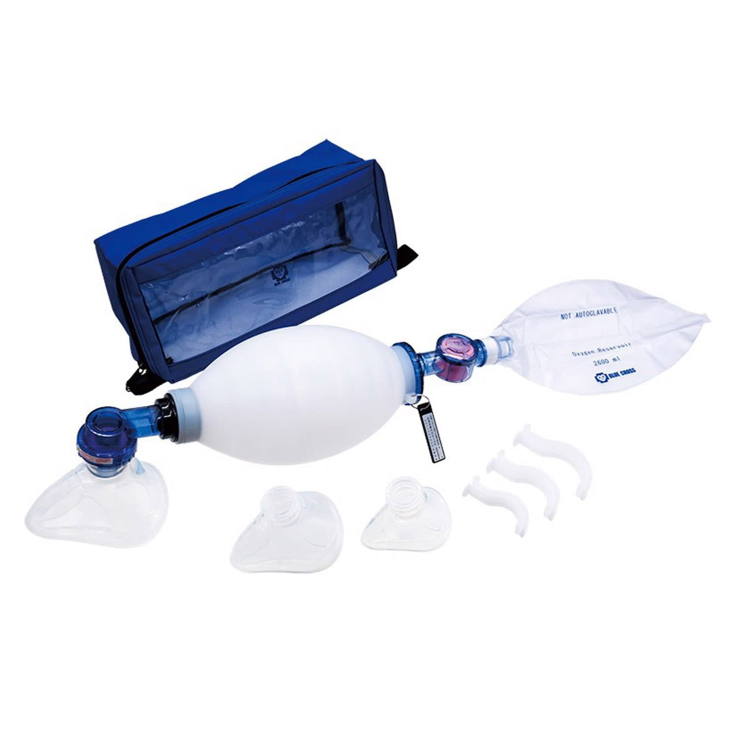 シリコンレサシテーター(成人用蘇生器 11-2518-07 ブルークロス・エマージェンシー ACRW-33S(ホワイトコンプリート