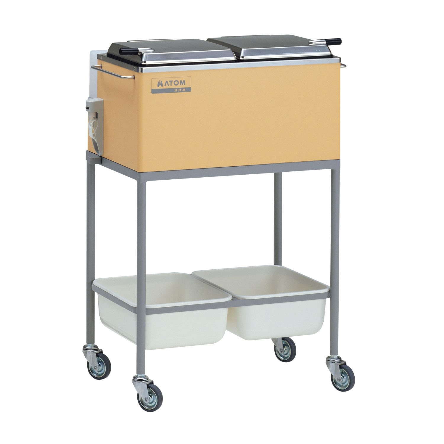 アトム清拭車(NS－910) 20-4540-00 アトムメディカル 51002(シャーベットオレンジ)