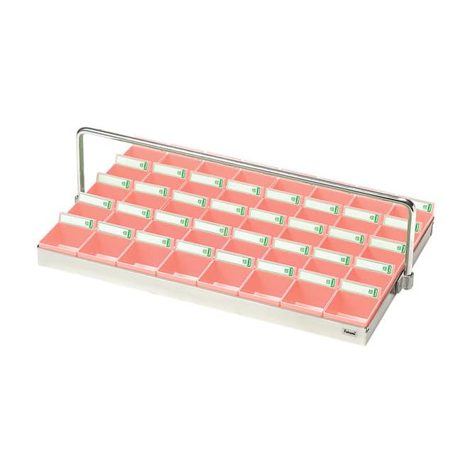 投薬トレー(40人用)ハンガー付 散薬トレー 19-7680-02 Fukumi ST-40PH(ステン/ピンク)