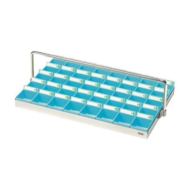 投薬トレー(40人用)ハンガー付 散薬トレー 19-7680-03 Fukumi ST-40BH(ステン/ブルー)