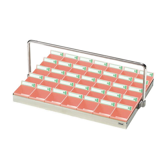 投薬トレー(35人用)ハンガー付 散薬トレー 19-7670-02 Fukumi ST-35PH(ステン/ピンク)