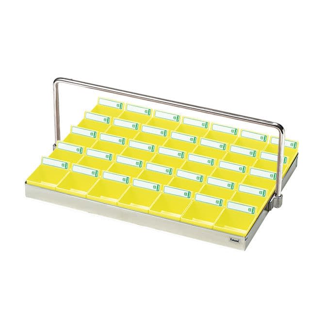 投薬トレー(35人用)ハンガー付 散薬トレー 19-7670-04 Fukumi ST-35YH(ステン/イエロー)