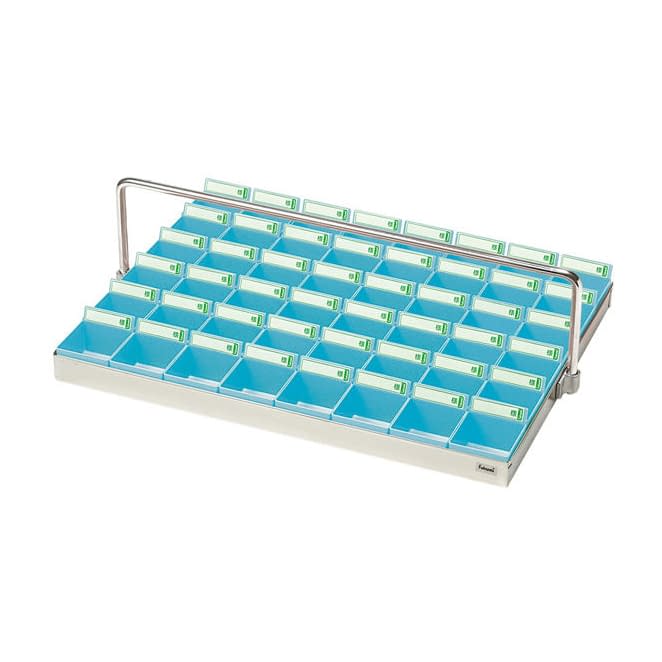 投薬トレー(48人用)ハンガー付 与薬トレー 19-7690-03 Fukumi ST-48BH(ステン/ブルー)