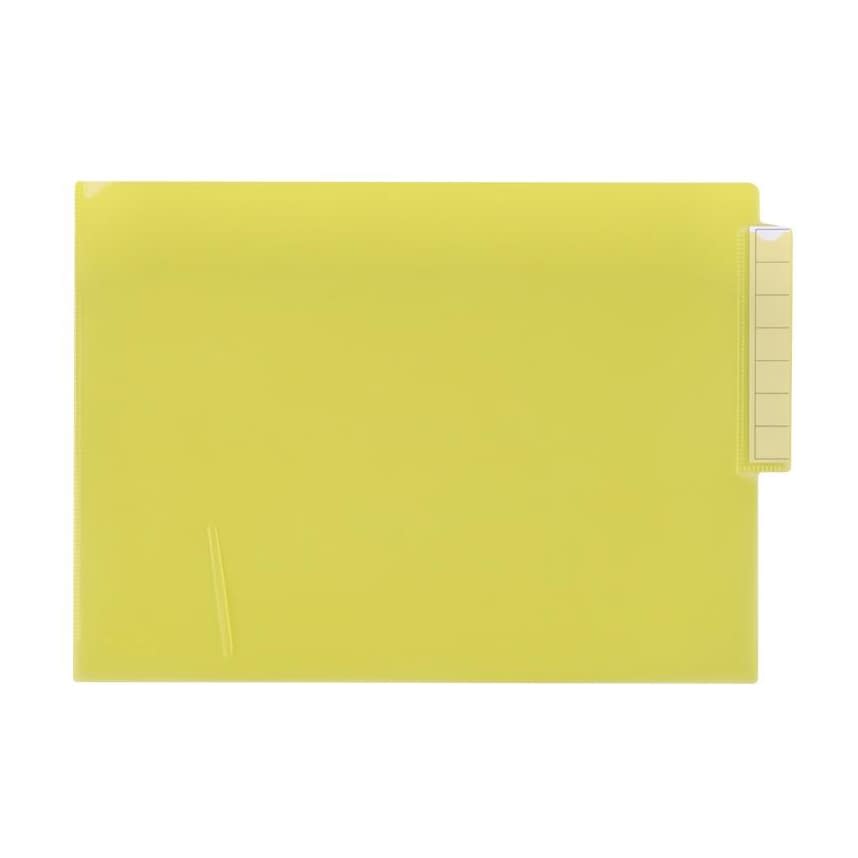 カルテフォルダー(シングルポケット) A4 カルテバインダー 23-2130-0017 クリスタルイエロー LIHITLAB． HK708(50マイイリ)