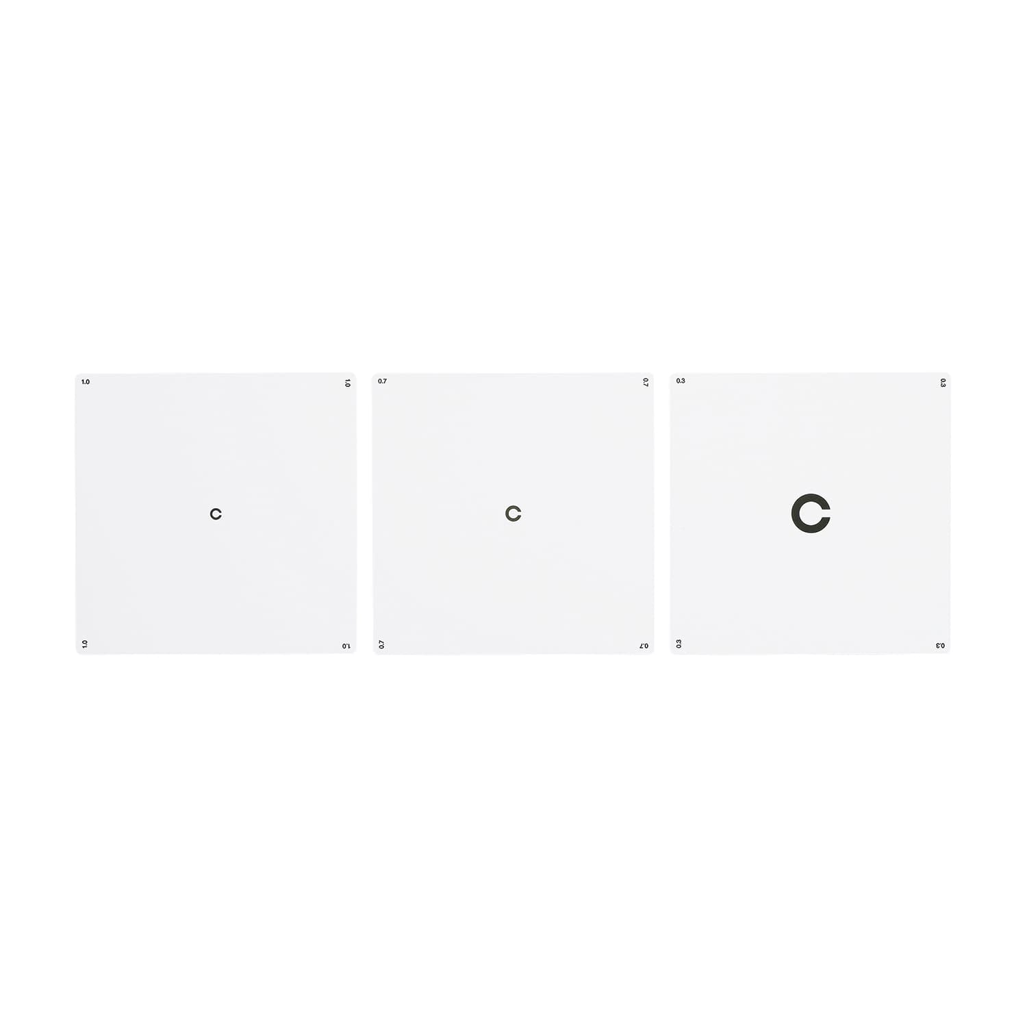 (23-3039-00)カード式３・７・０視力表（３枚組） 5Mﾖｳ ｶｰﾄﾞｼｷｼ370ｼﾘｮｸﾋｮｳ3ﾏｲ【1組単位】【2019年カタログ商品】