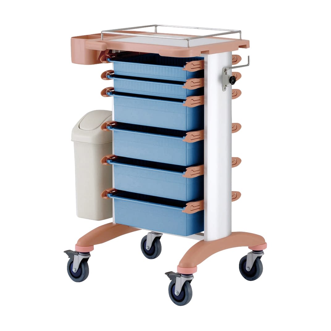 処置・包交カート 23-3411-0102 ブルー サカセ化学工業 C43C-H01(コーラルピンク)