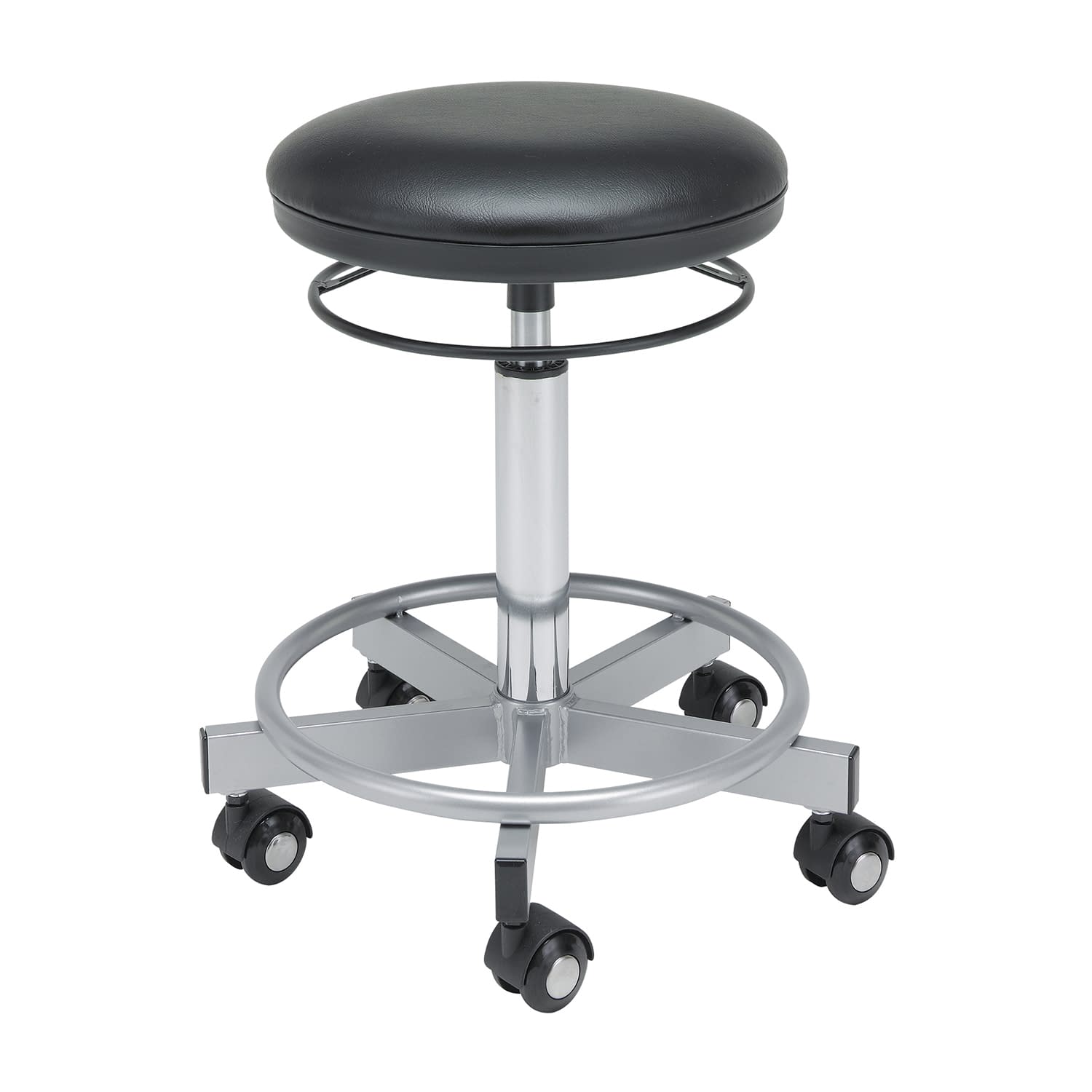 SNナースチェア(リングレバー付) 椅子 23-3648-02 MATSUYOSHI SN-CH002BL(ブラック)