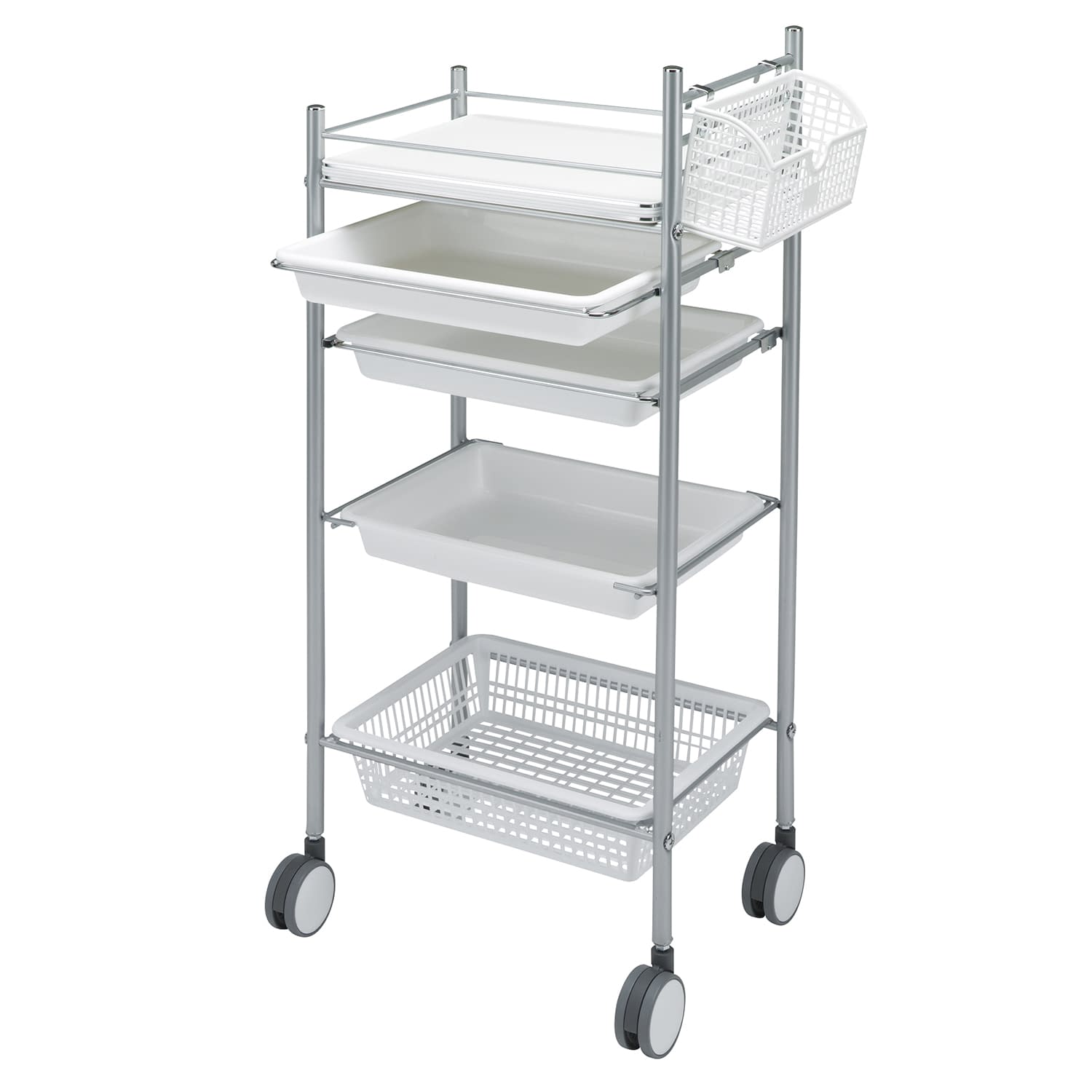 マツヨシ カラーアプリワゴン カート(回診車) 23-3401-0001 ホワイト MATSUYOSHI SN-AP002