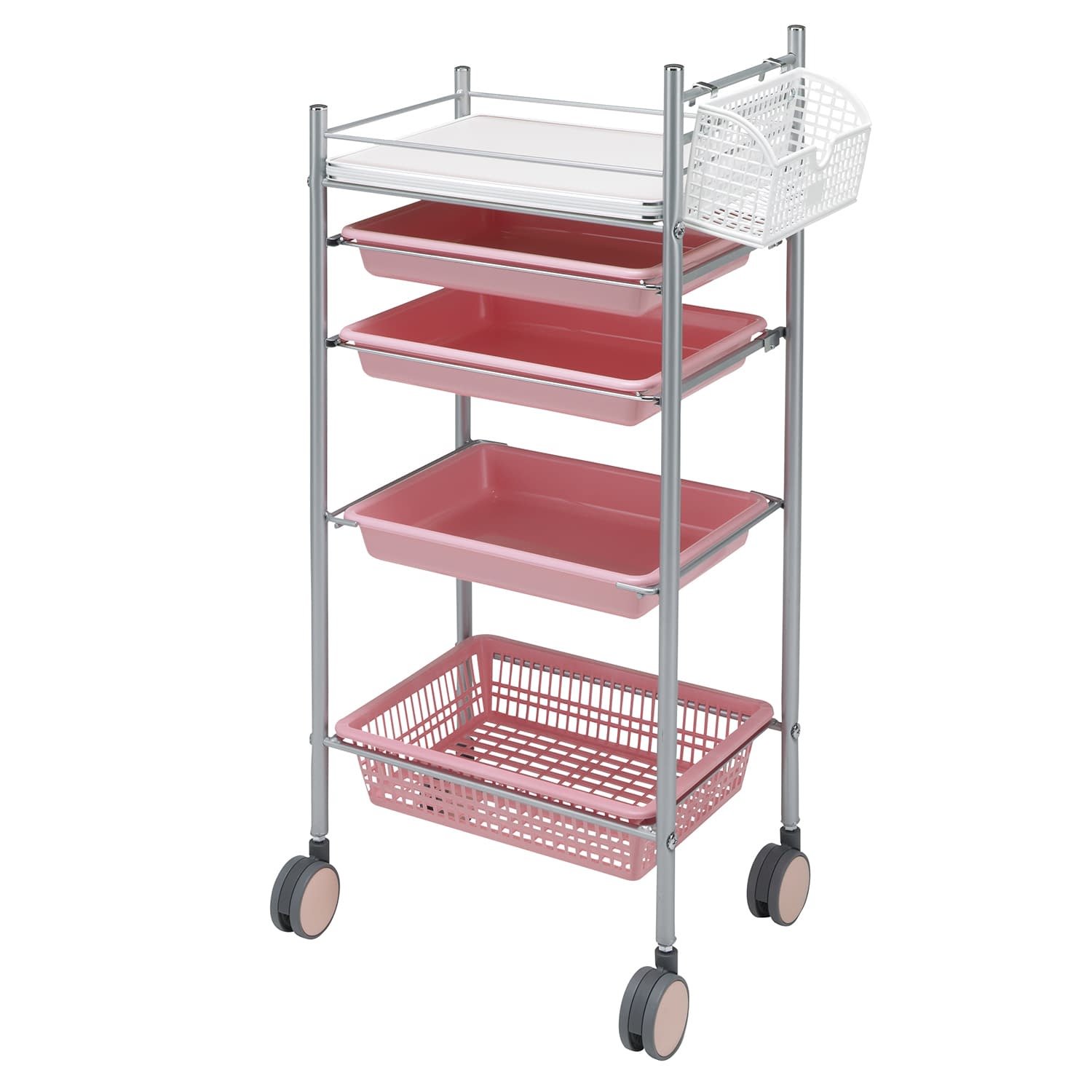 マツヨシ カラーアプリワゴン カート(回診車) 23-3401-0004 ピンク MATSUYOSHI SN-AP002