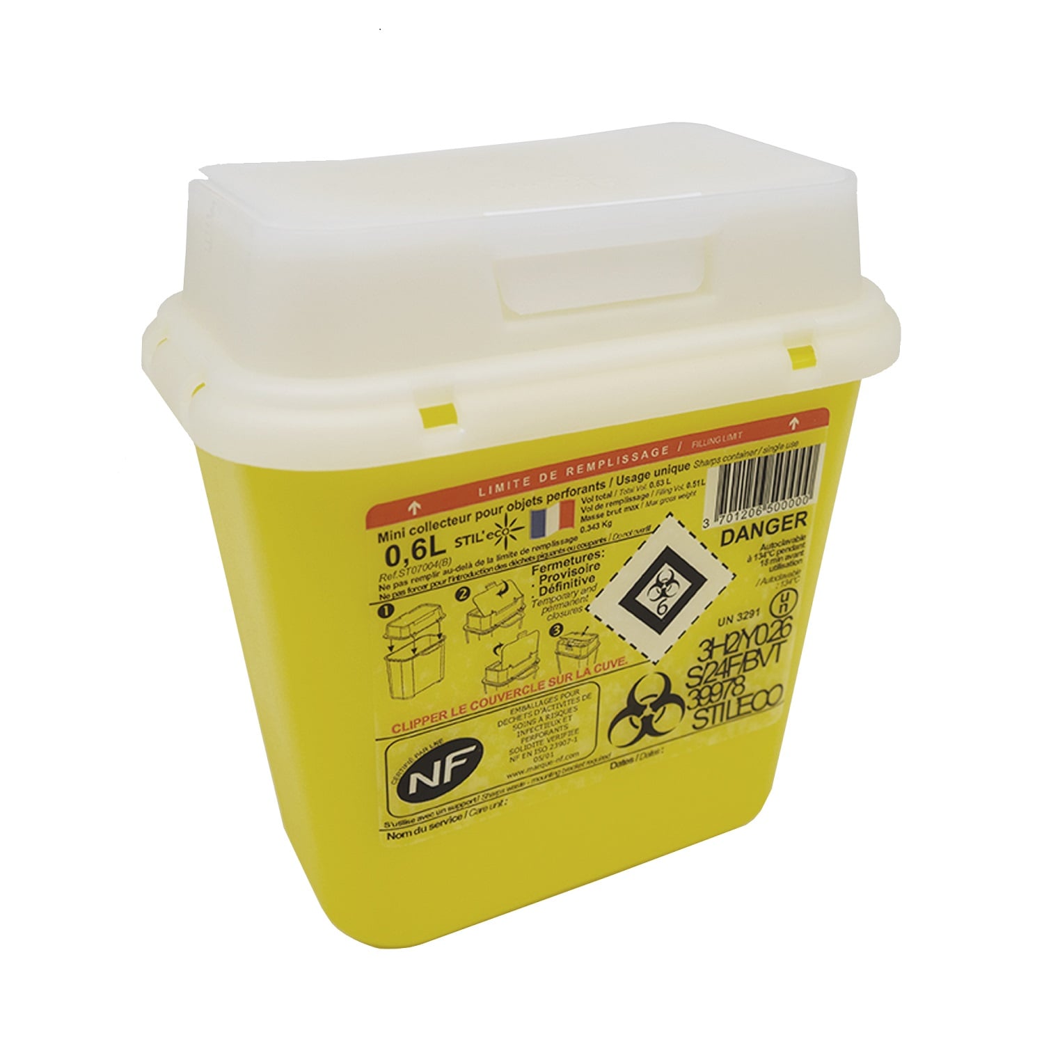 シャープスコンテナー 0.6L 針捨てボックス 23-2900-00 PAROLAi&nbsp;STILECO ST07004(0.6L)