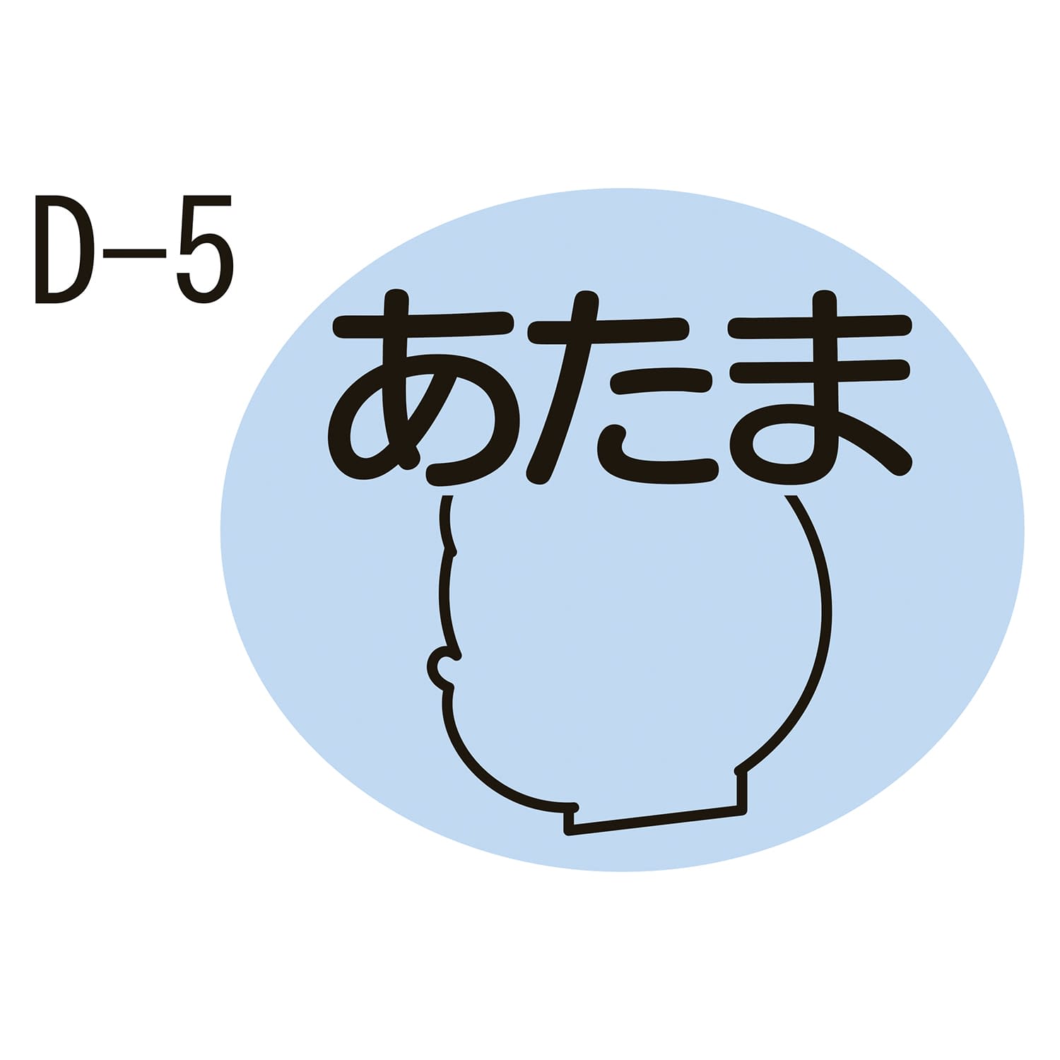 部位ラベル 23-2729-0005 あたま(D－5) 金鵄製作所 17X20MM(100マイイリ)