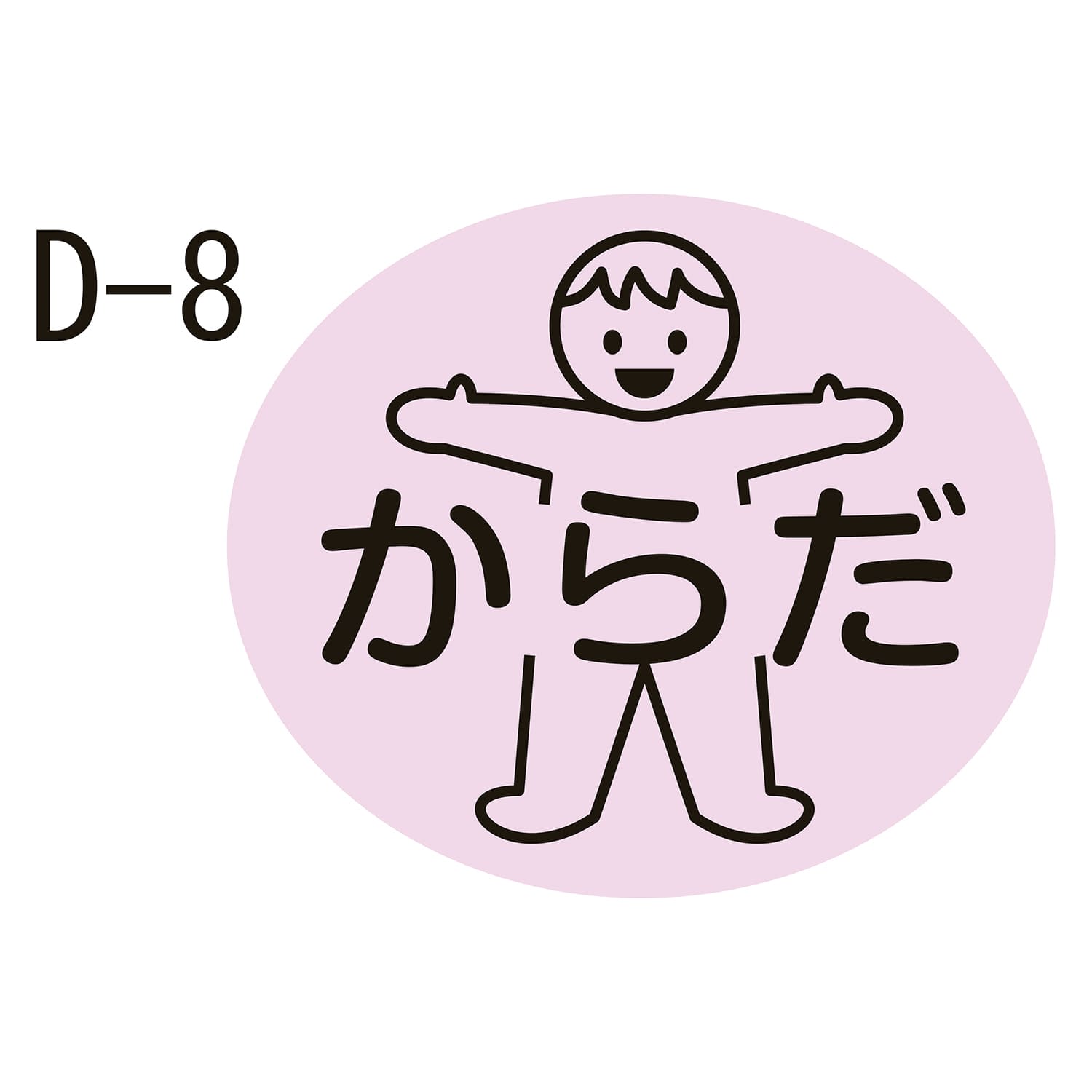 部位ラベル 23-2729-0008 からだ(D－8) 金鵄製作所 17X20MM(100マイイリ)