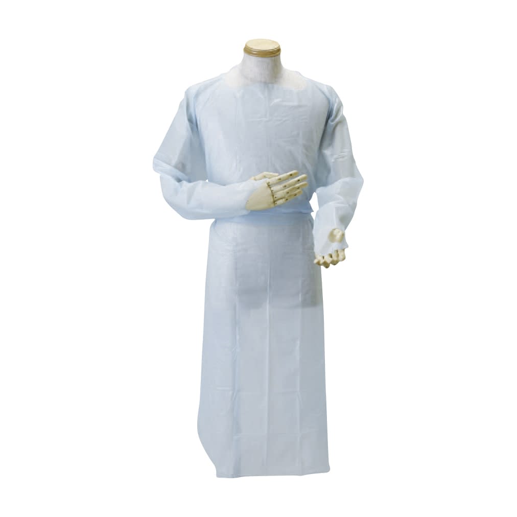 PEエプロン袖付Cタイプ 23-3726-00 小津産業 078700(フリー)100マイイリ