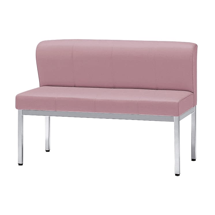 ロビーチェア(座位不自由者ベンチ) 23-2070-0102 ペールピンク ニシキ工業 ZHB-12(1200X550X835)