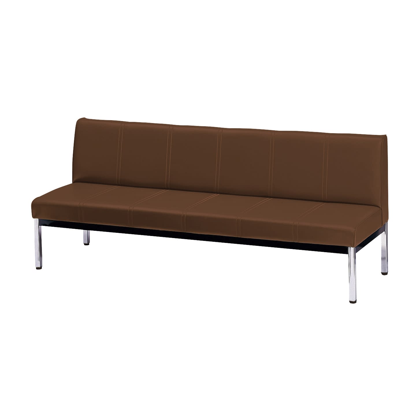 長イス(背付) 23-2072-0008 モカブラウン ニシキ工業 IB-18A(1800X580X725)