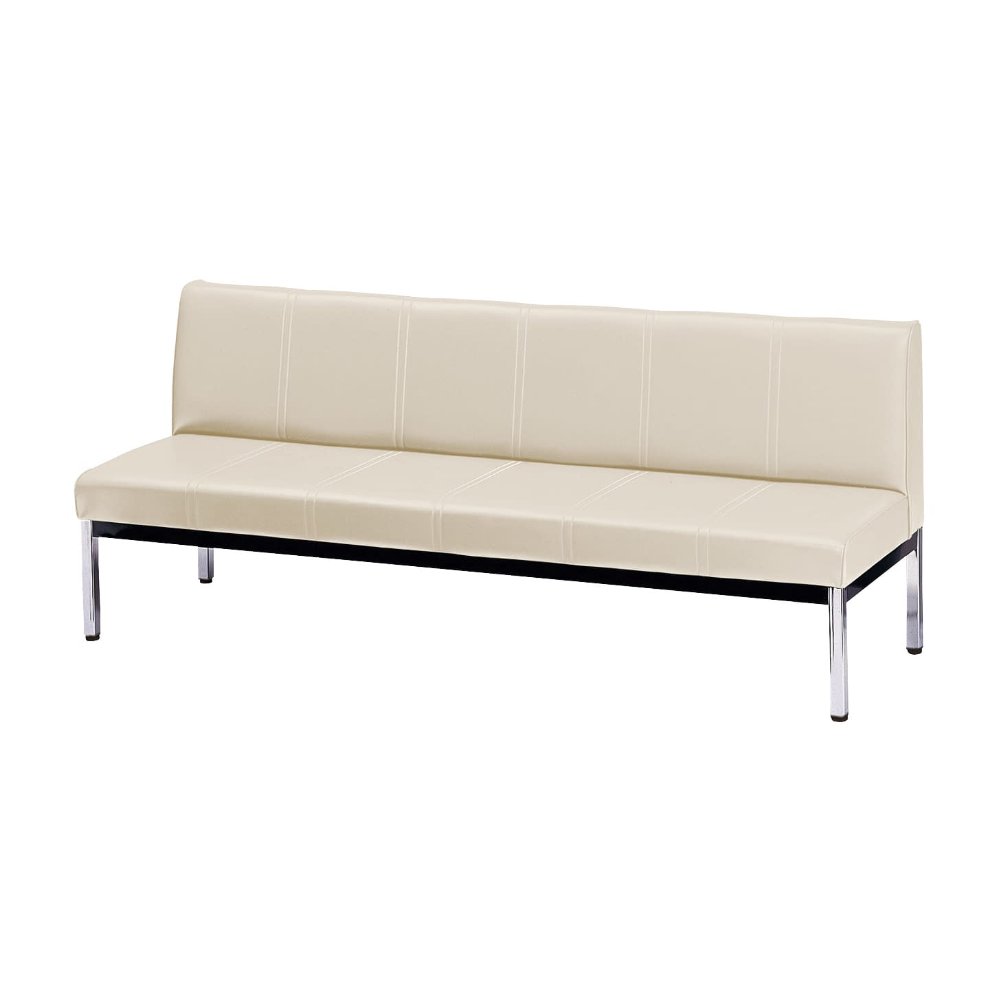 長イス(背付) 23-2072-0101 ミルキーホワイト ニシキ工業 IB-15A(1500X580X725)