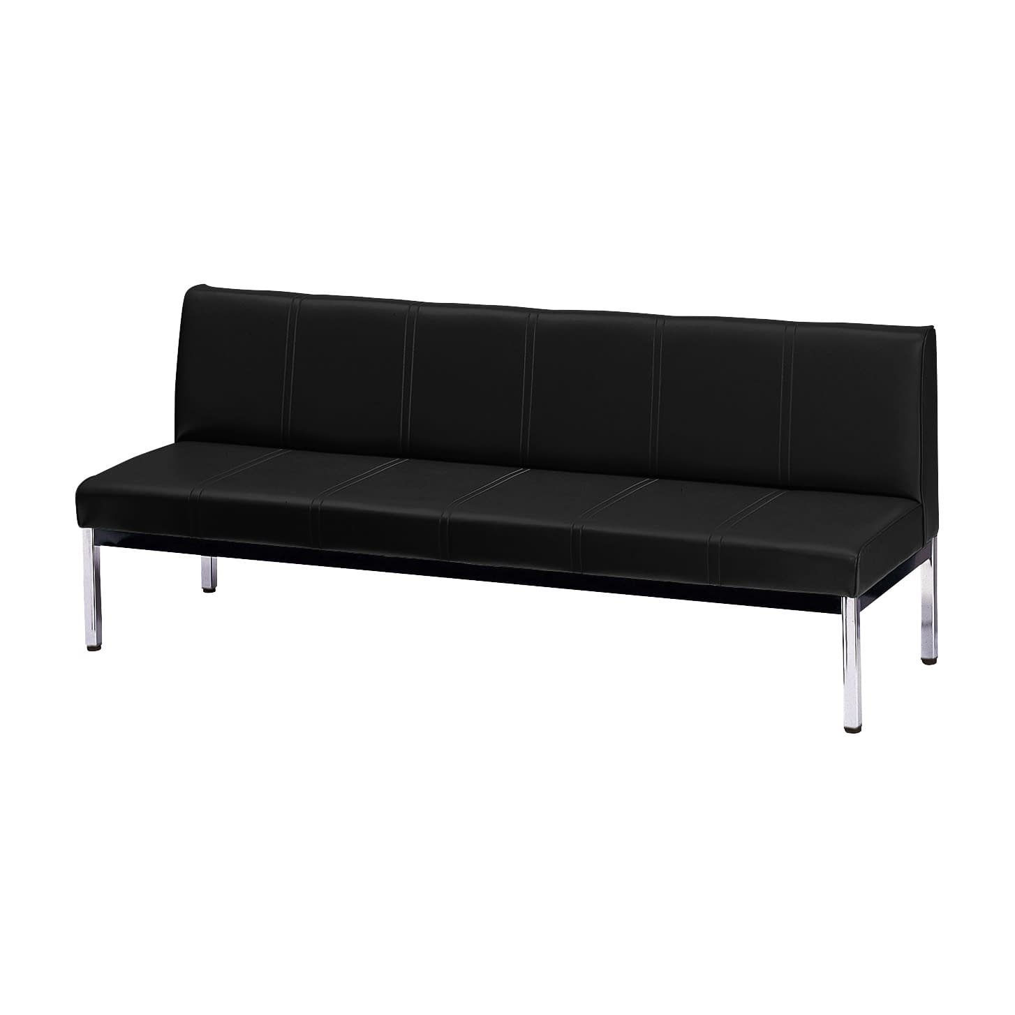 長イス(背付) 23-2072-0110 ネオブラック ニシキ工業 IB-15A(1500X580X725)