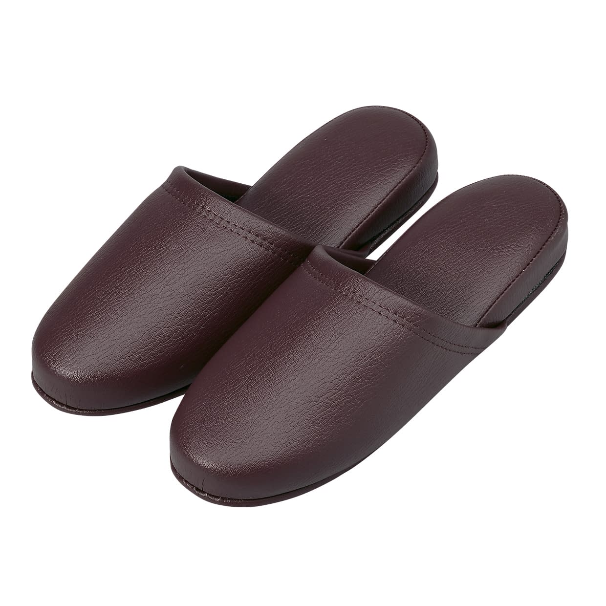 抗菌レザー調スリッパ 23-5559-0002 ダークワイン オーミケンシ 10ソクグミ