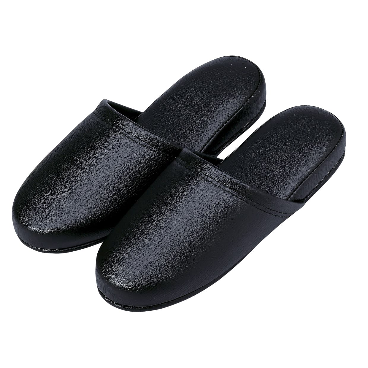抗菌レザー調スリッパ 23-5559-0003 ブラック オーミケンシ 10ソクグミ