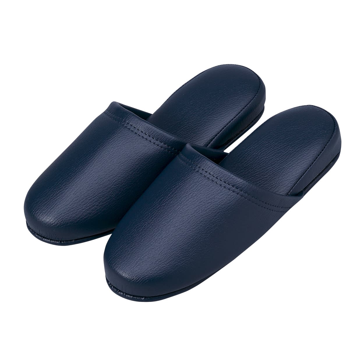 抗菌レザー調スリッパ 23-5559-0004 ダークブルー オーミケンシ 10ソクグミ