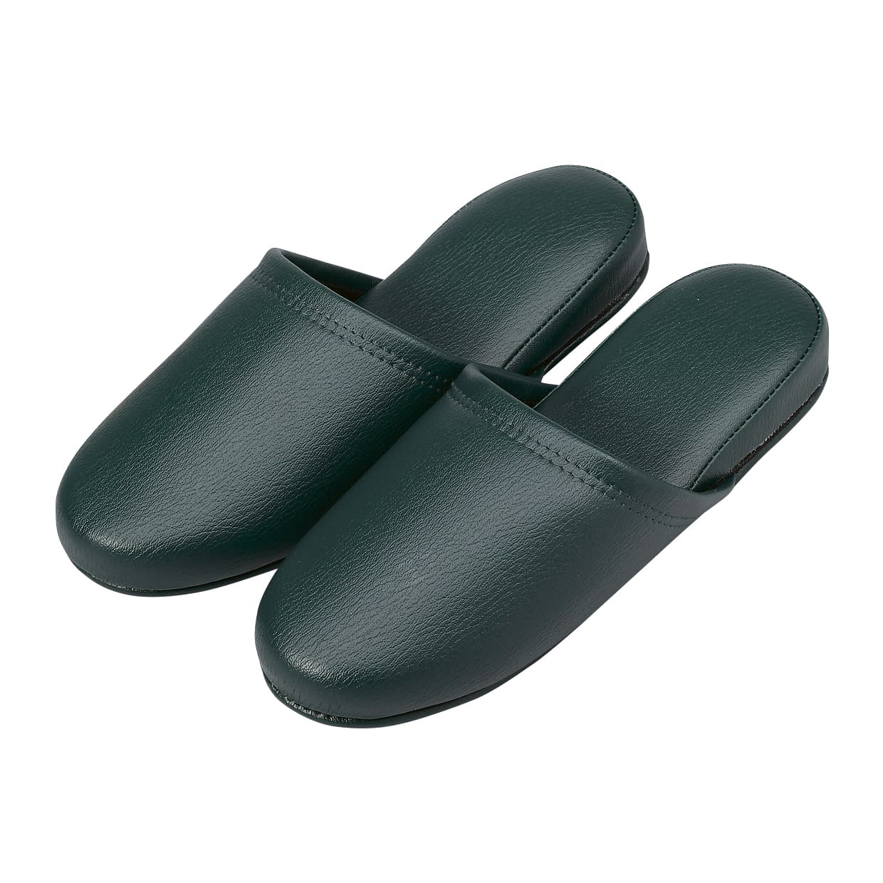 抗菌レザー調スリッパ 23-5559-0005 ダークグリーン オーミケンシ 10ソクグミ
