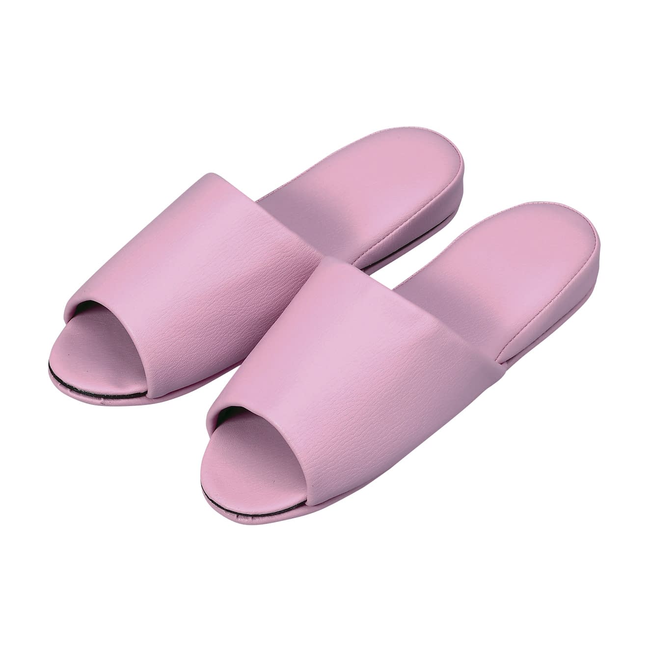 抗菌レザー調スリッパ(前開き) 抗菌スリッパ 23-5560-0020 ダーク