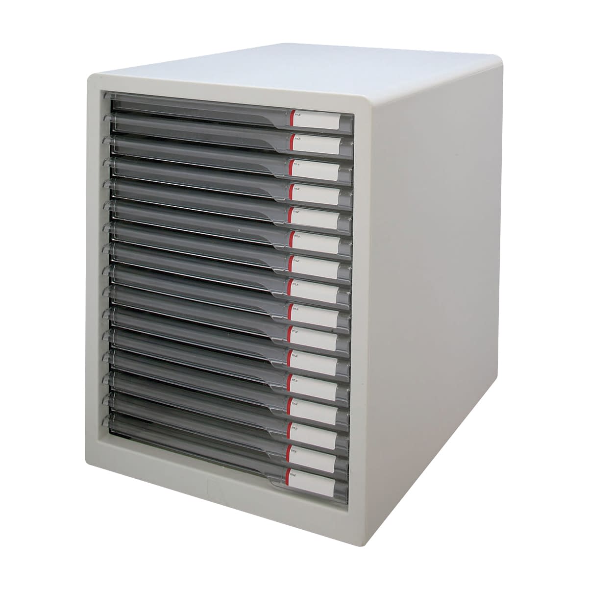 レターケース(A4・16段) A4・16段 23-5609-00 アイリスオーヤマ L-16SSR(ライトグレー)