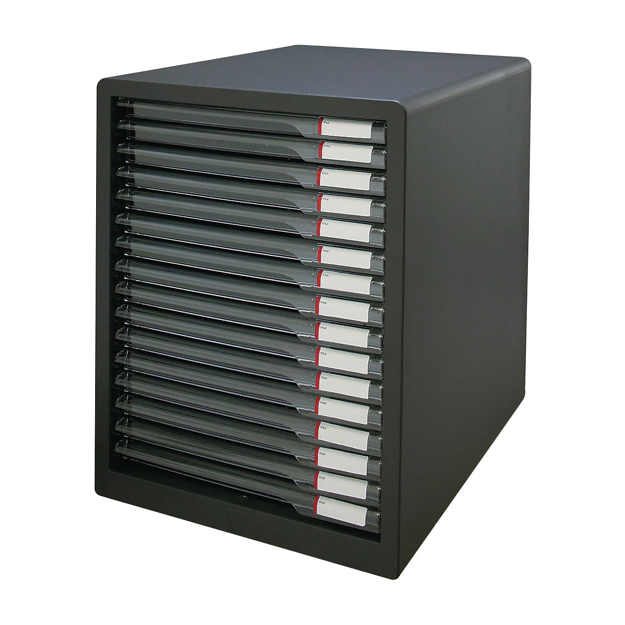 レターケース(A4・16段) A4・16段 23-5609-01 アイリスオーヤマ L-16SSR(ダークグレー)