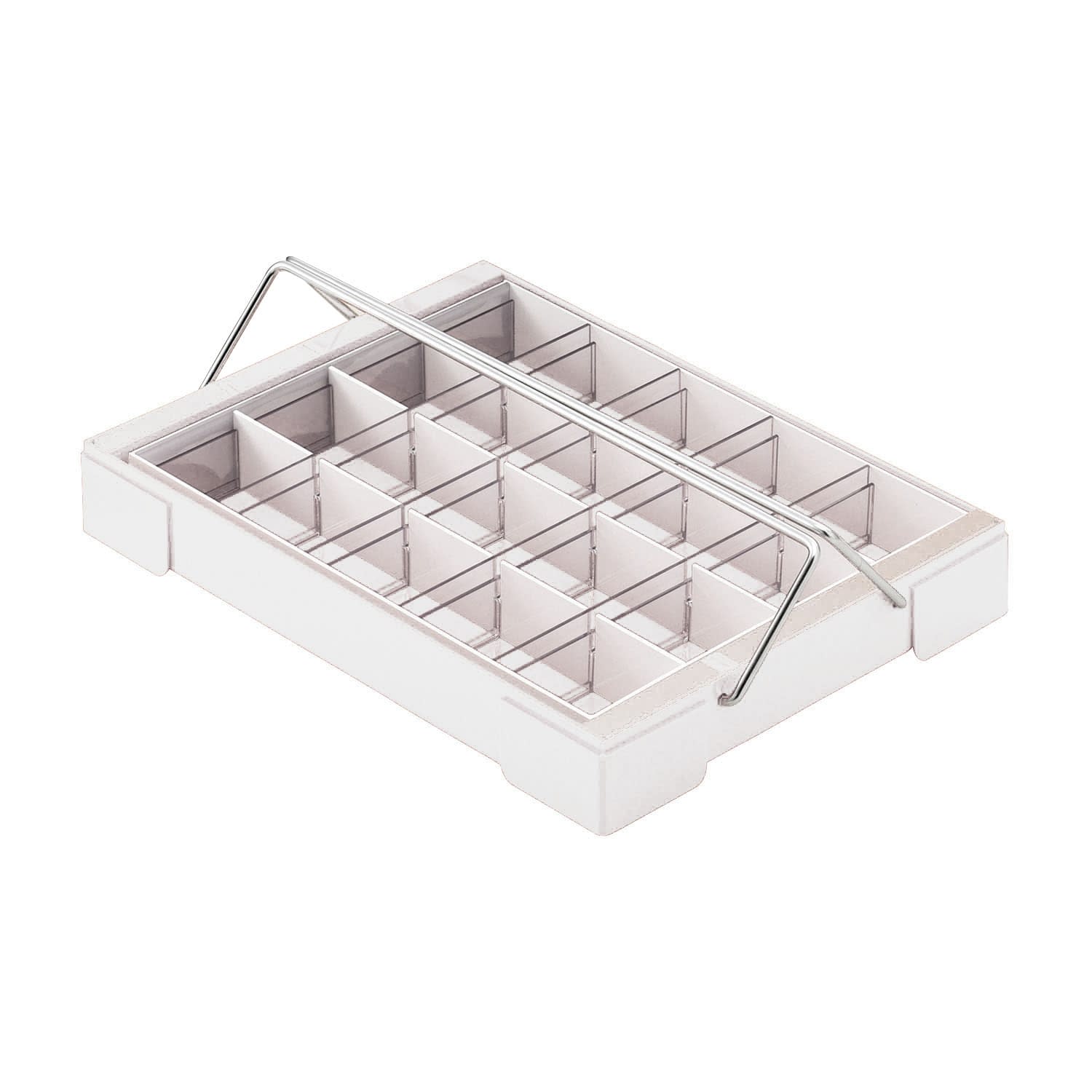 カラー散薬トレー(20人用)取手付 23-5661-04 日本医理器材 6143-06(ホワイト)