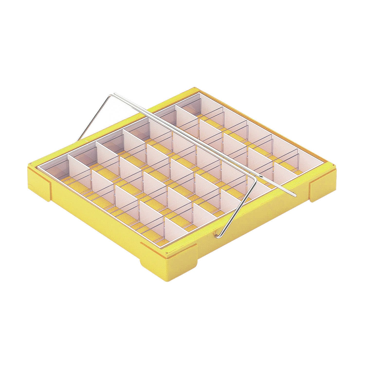 カラー散薬トレー(30人用)取手付 23-5662-01 日本医理器材 6144-03(イエロー)