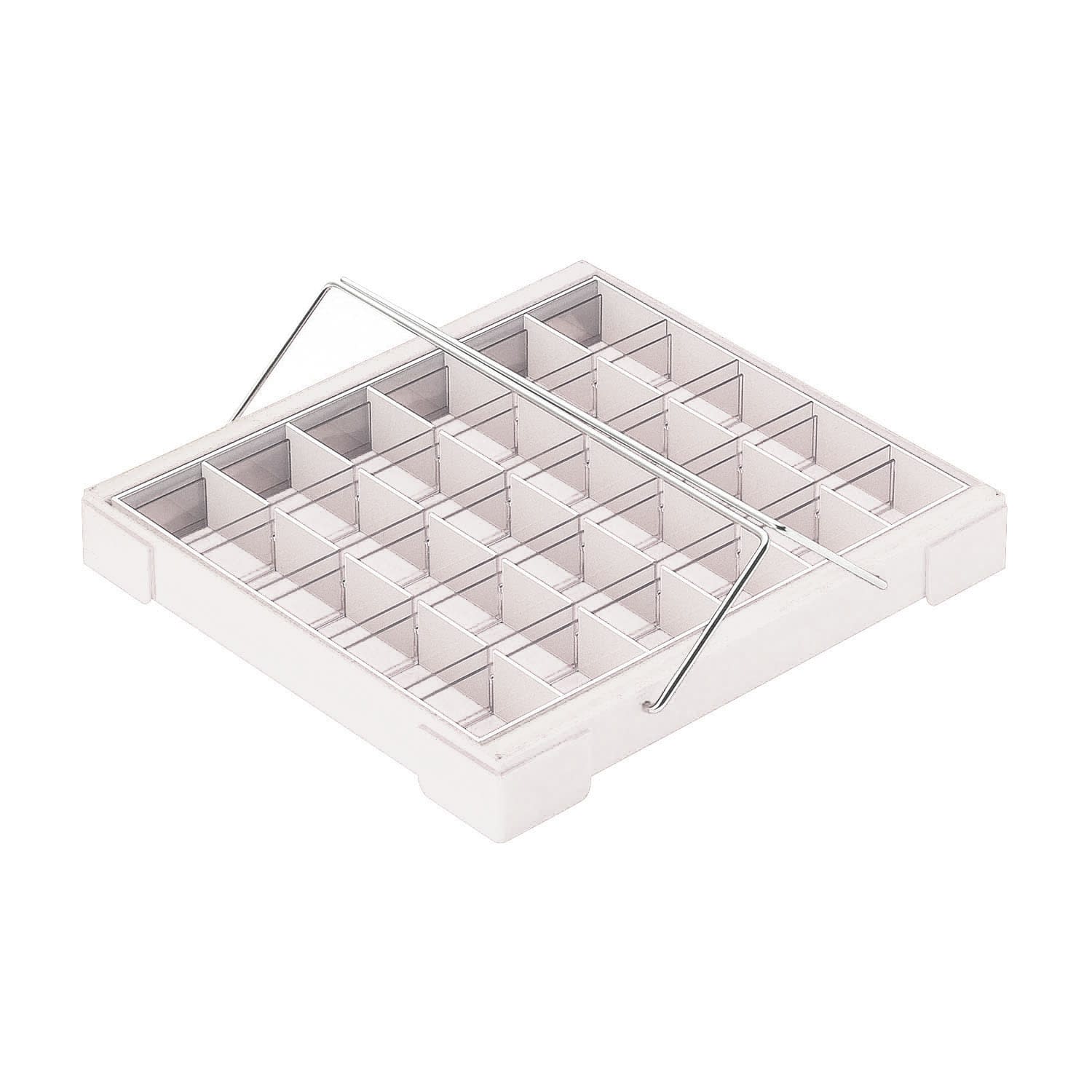 カラー散薬トレー(30人用)取手付 23-5662-04 日本医理器材 6144-06(ホワイト)