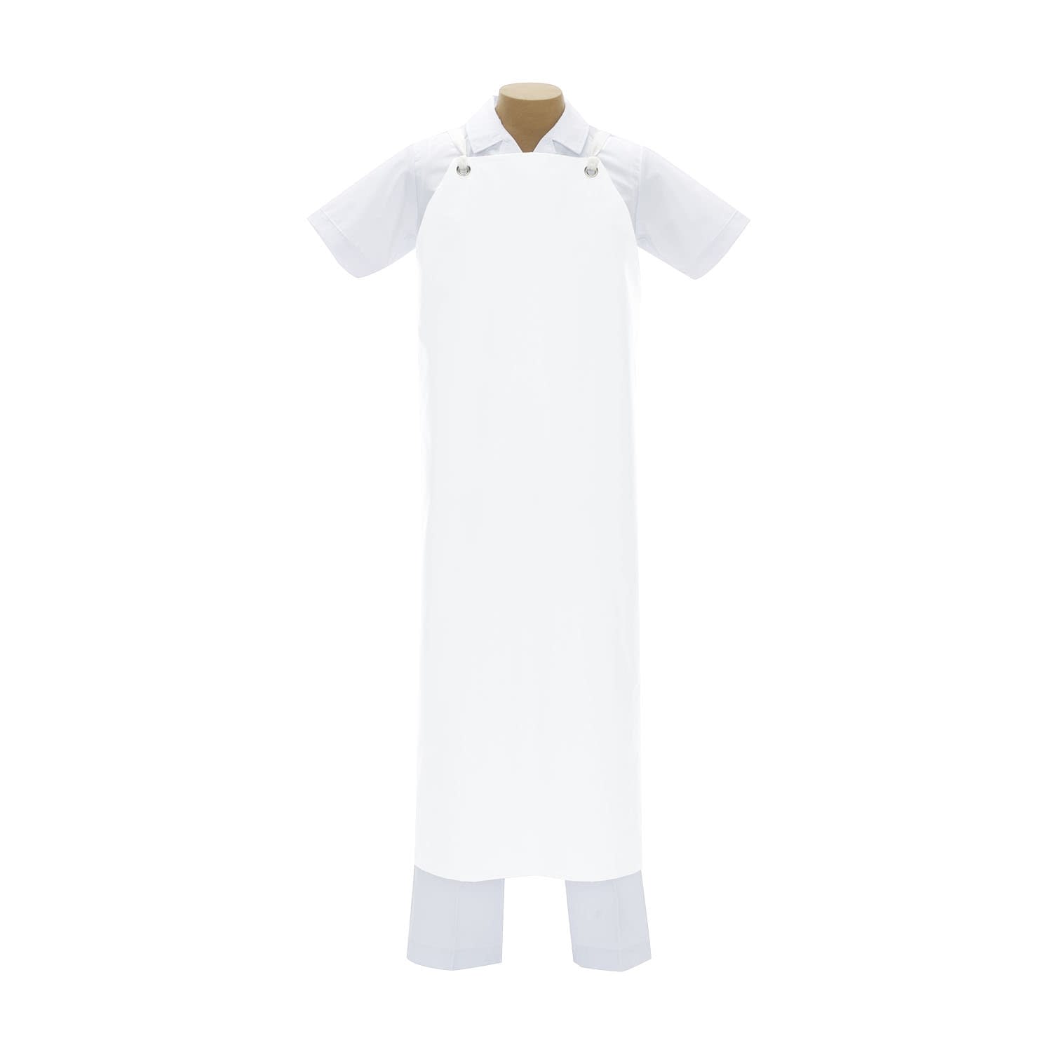 防水ソフトエプロン(ソフト胸付前掛) 23-6259-0201 ホワイト ジンナイ 550(LL)