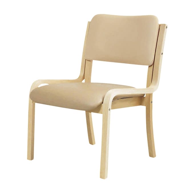 多目的木製チェア(肘なし) 肘なし 23-6314-0001 ベージュ ニシキ工業 FSW-22