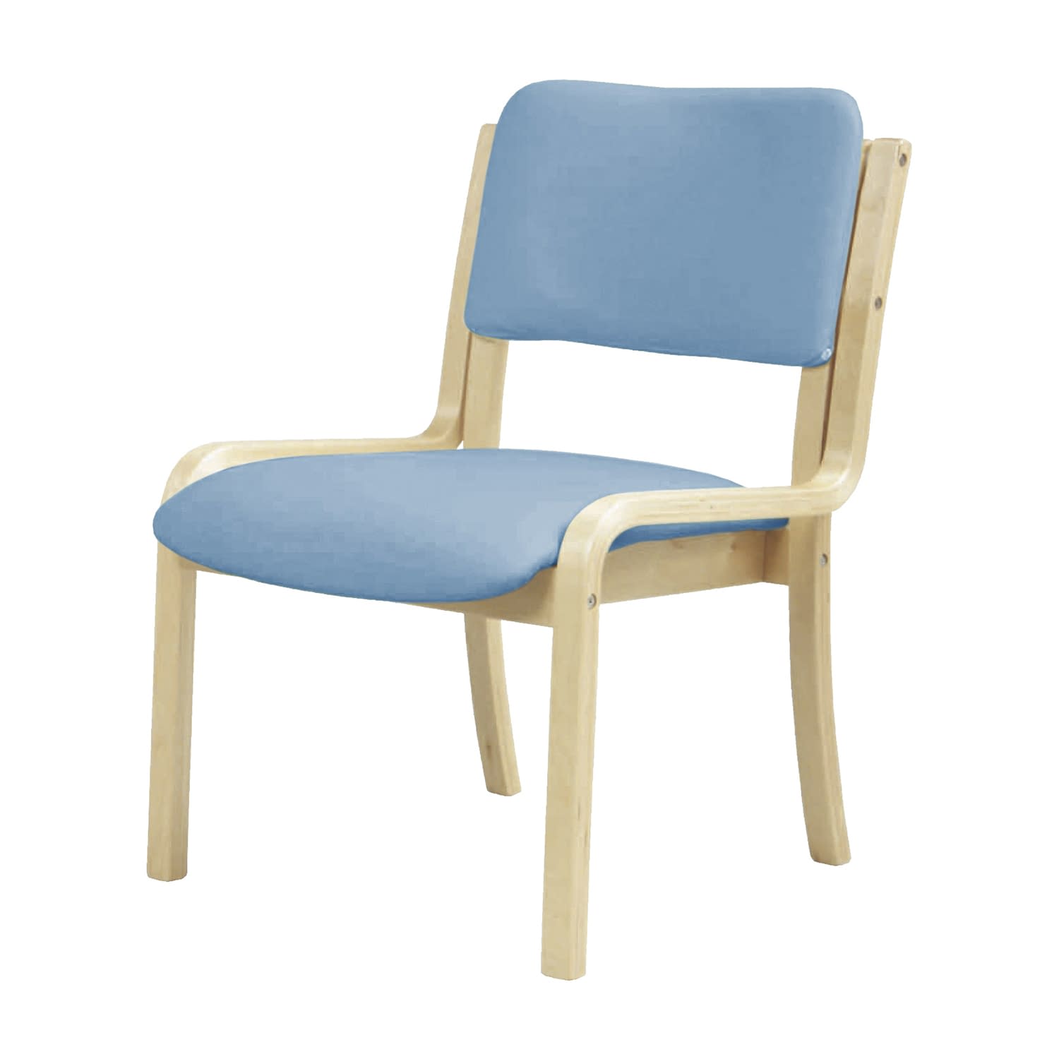 多目的木製チェア(肘なし) 肘なし 23-6314-0002 ブルー ニシキ工業 FSW-22
