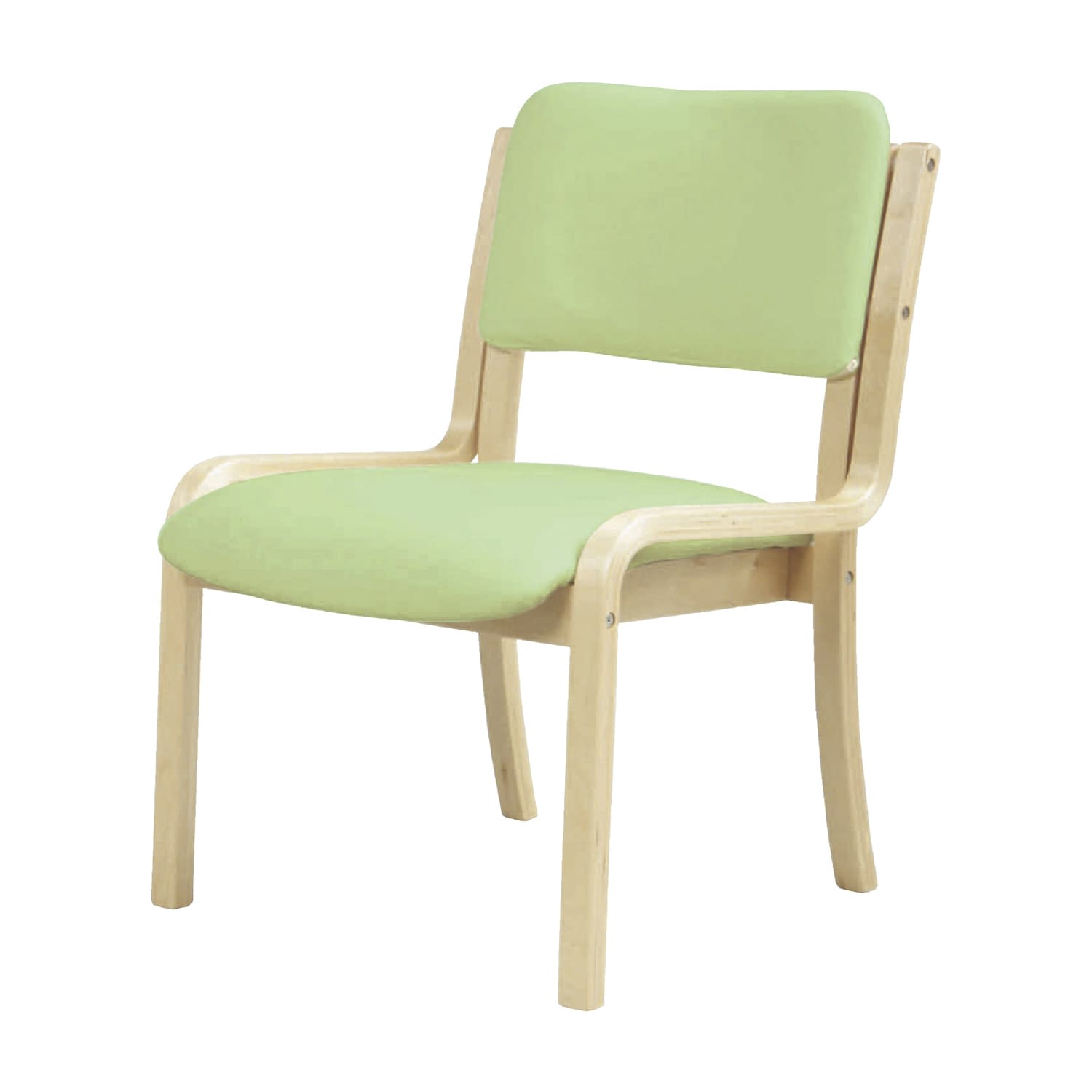 多目的木製チェア(肘なし) 肘なし 23-6314-0006 グリーン ニシキ工業 FSW-22