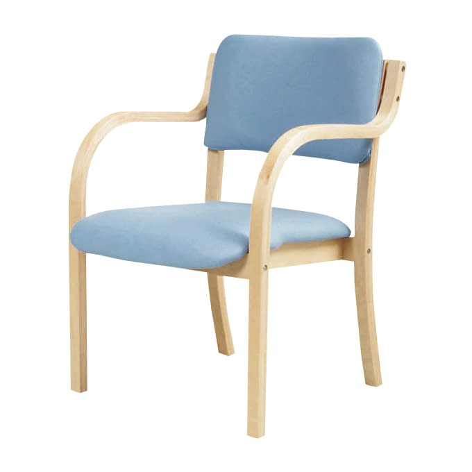 多目的木製チェア(肘付) 肘付 23-6314-0102 ブルー ニシキ工業 FSW-22A