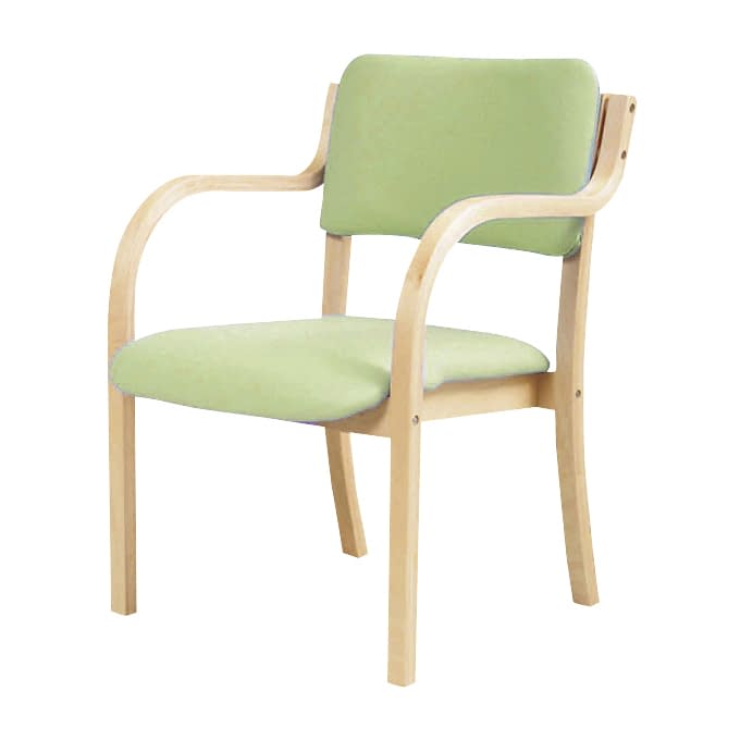 多目的木製チェア(肘付) 肘付 23-6314-0106 グリーン ニシキ工業 FSW-22A