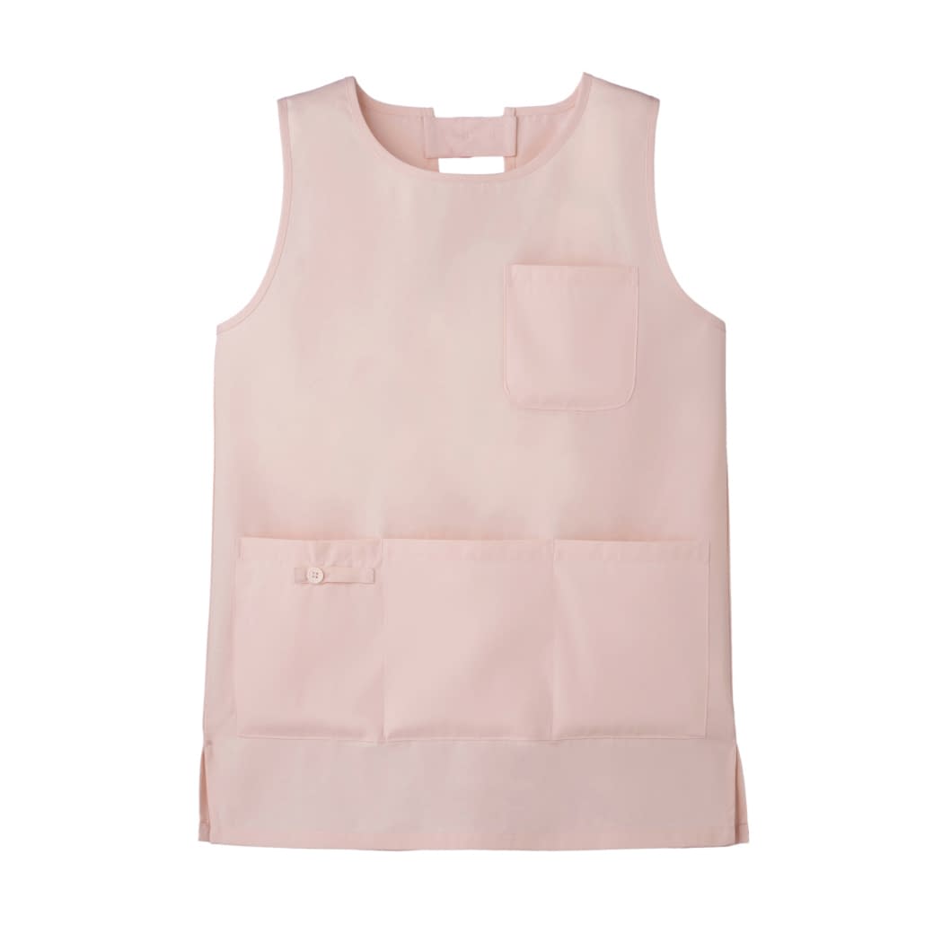 予防衣(ショート丈) エプロン 23-5830-0602 ピンク ナースコム 5L